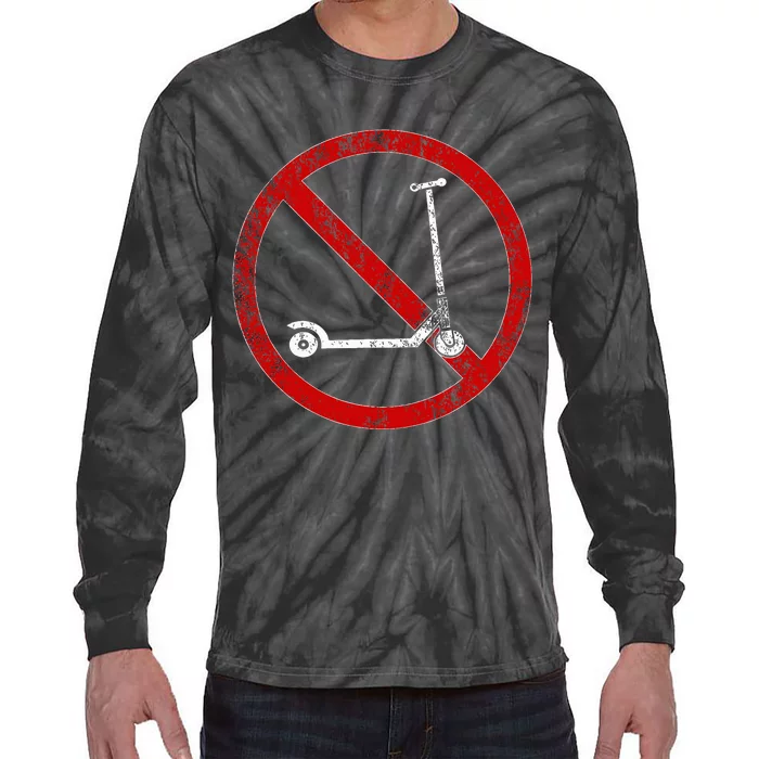 No Scooters allowed Anti Scootering True Skaters Only Tie-Dye Long Sleeve Shirt