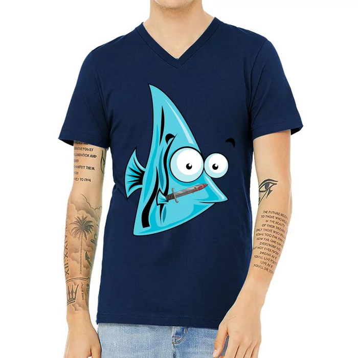 Not Such An Angel Fish V-Neck T-Shirt