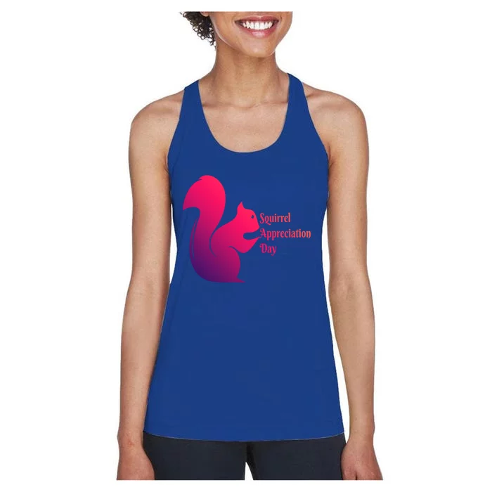 National Squirrel Appreciation Day Gift Women's Racerback Tank