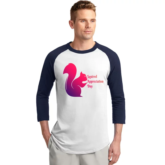 National Squirrel Appreciation Day Gift Baseball Sleeve Shirt