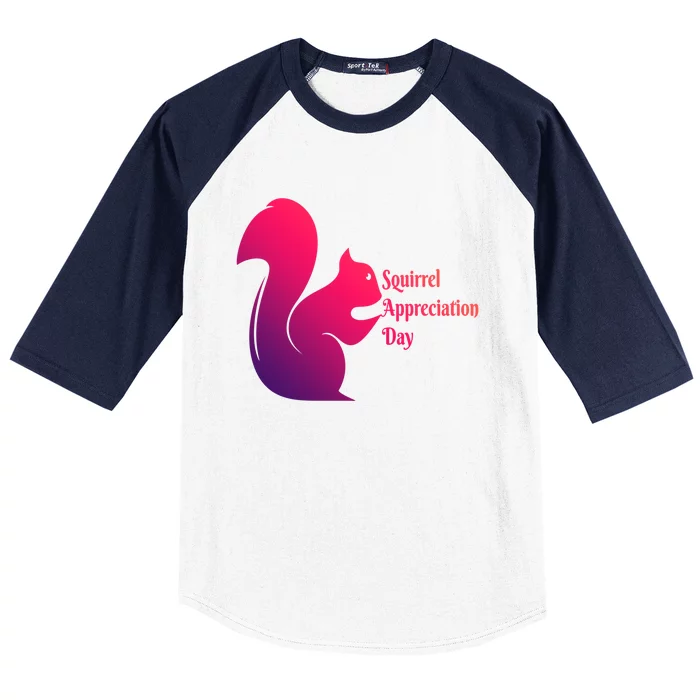 National Squirrel Appreciation Day Gift Baseball Sleeve Shirt