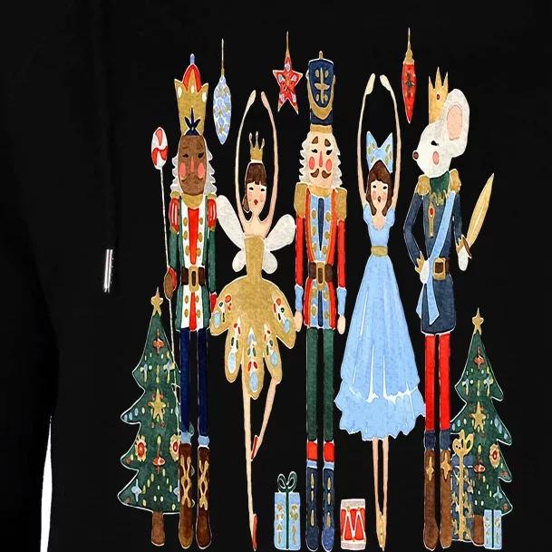 Nutcracker Squad Ballet Dance Matching Family Christmas Womens Funnel Neck Pullover Hood