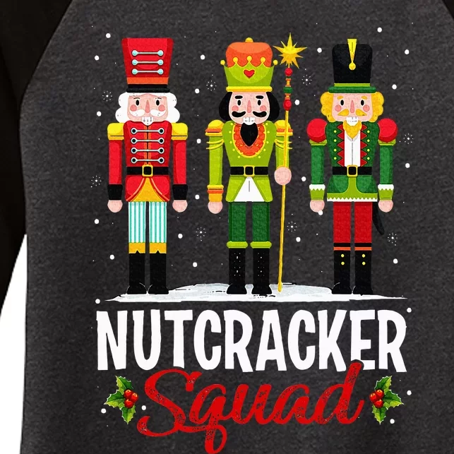 Nutcracker Squad Ballet Dance Matching Family Christmas Xmas Women's Tri-Blend 3/4-Sleeve Raglan Shirt