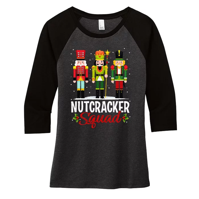 Nutcracker Squad Ballet Dance Matching Family Christmas Xmas Women's Tri-Blend 3/4-Sleeve Raglan Shirt