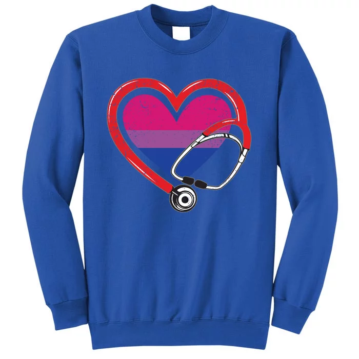 Nurse Stethoscope Bisexual Lgbtq Pride Heart Rn Nursing Gift Sweatshirt