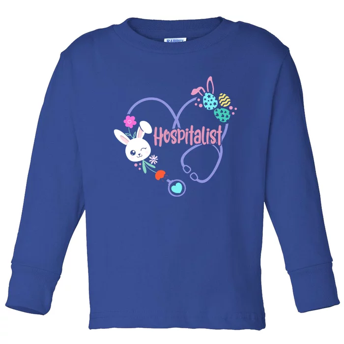 Nursing School Bunny Nurse Easter Day Hospitalist Funny Gift Toddler Long Sleeve Shirt