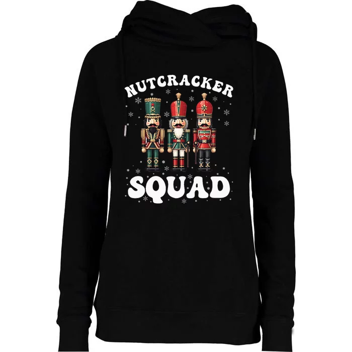 Nutcracker Squad Ballet Dance Family Christmas Holiday Womens Funnel Neck Pullover Hood