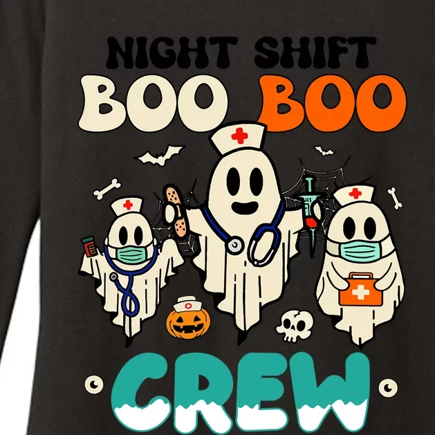 Night Shift Boo Boo Crew Health Worker Halloween Ghost Gift Womens CVC Long Sleeve Shirt