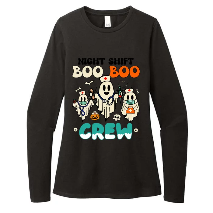 Night Shift Boo Boo Crew Health Worker Halloween Ghost Gift Womens CVC Long Sleeve Shirt