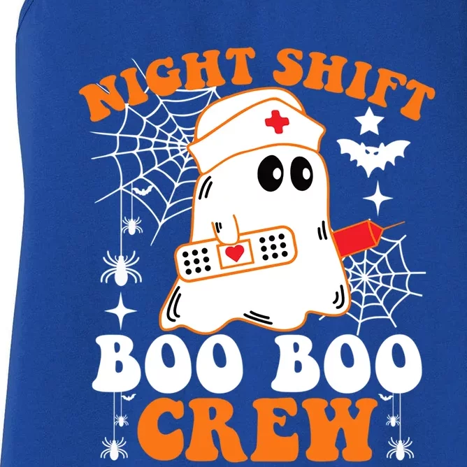 Night Shift Boo Boo Crew Gift Funny Nurse Ghost Halloween Funny Gift Women's Racerback Tank