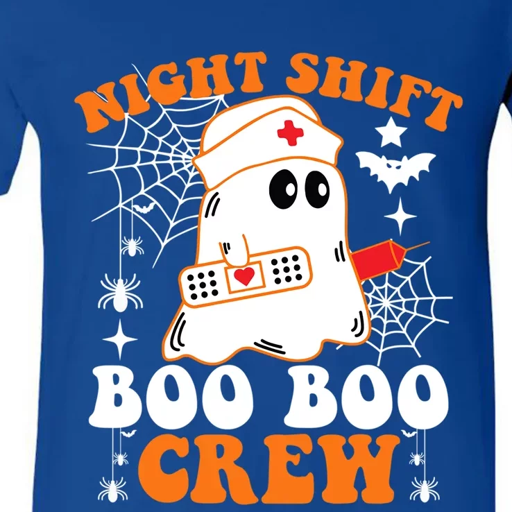 Night Shift Boo Boo Crew Gift Funny Nurse Ghost Halloween Gift V-Neck T-Shirt