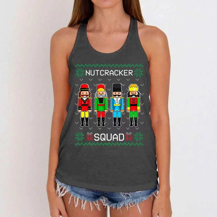 Nutcracker Squad Ballet Dance Christmas Matching Family Women's Knotted Racerback Tank