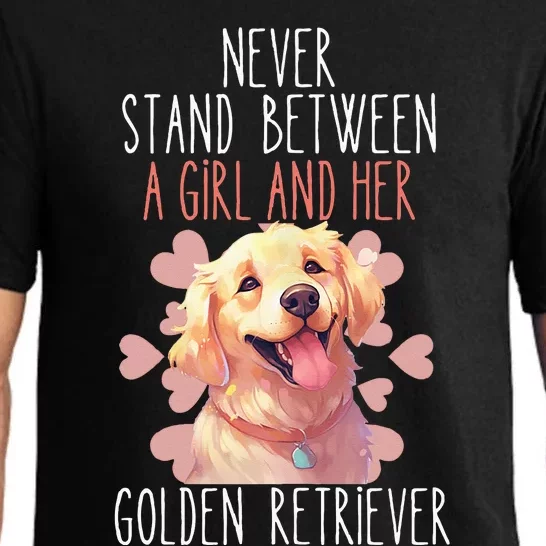 Never Stand Between A And Her Golden Retriever Dog Love Pajama Set