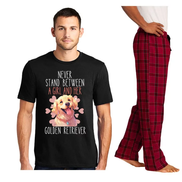 Never Stand Between A And Her Golden Retriever Dog Love Pajama Set