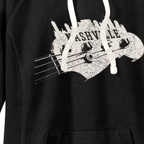 Nashville Skyline Bass Guitar Country Music City Souvenir Women's Fleece Hoodie