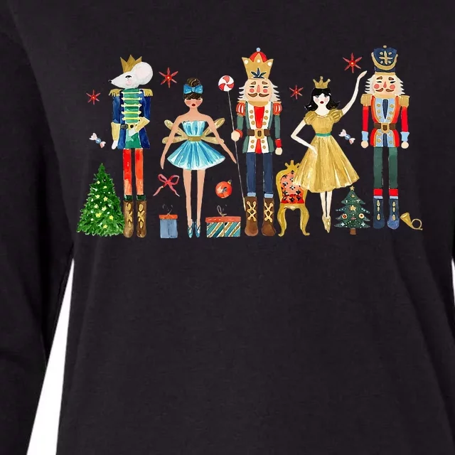 Nutcracker Squad Ballet Dance Christmas Matching Family Xmas Womens Cotton Relaxed Long Sleeve T-Shirt