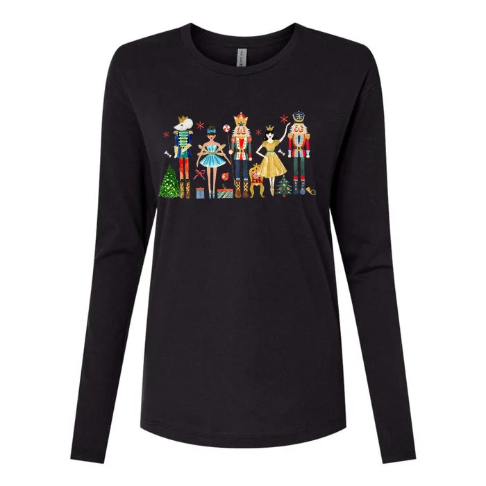 Nutcracker Squad Ballet Dance Christmas Matching Family Xmas Womens Cotton Relaxed Long Sleeve T-Shirt