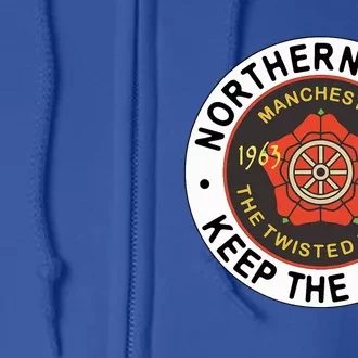 Northern Soul Badges Manchester Wheel Keep The Faith Full Zip Hoodie