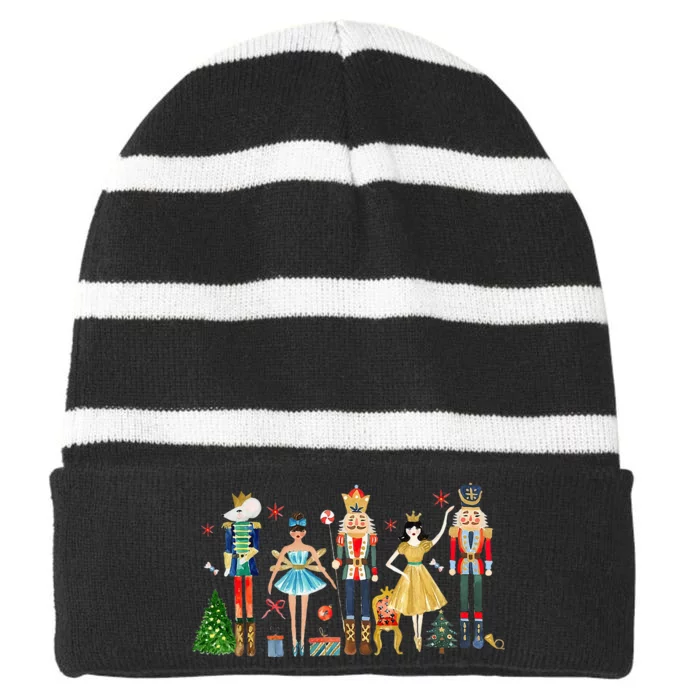 Nutcracker Squad Ballet Dance Christmas Matching Family Xmas Striped Beanie with Solid Band