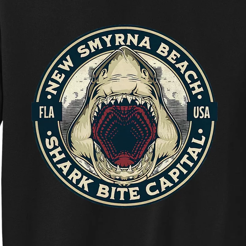 New Smyrna Beach Shark Bite Capital Of The World Graphic Tall Sweatshirt