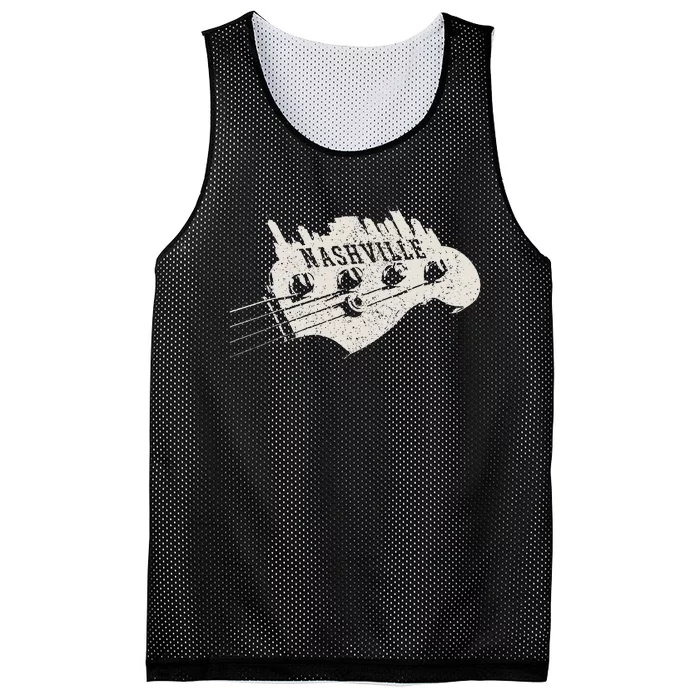 Nashville Skyline Bass Guitar Country Music City souvenir Mesh Reversible Basketball Jersey Tank