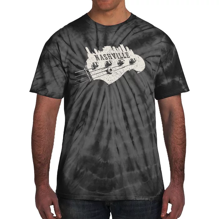 Nashville Skyline Bass Guitar Country Music City souvenir Tie-Dye T-Shirt