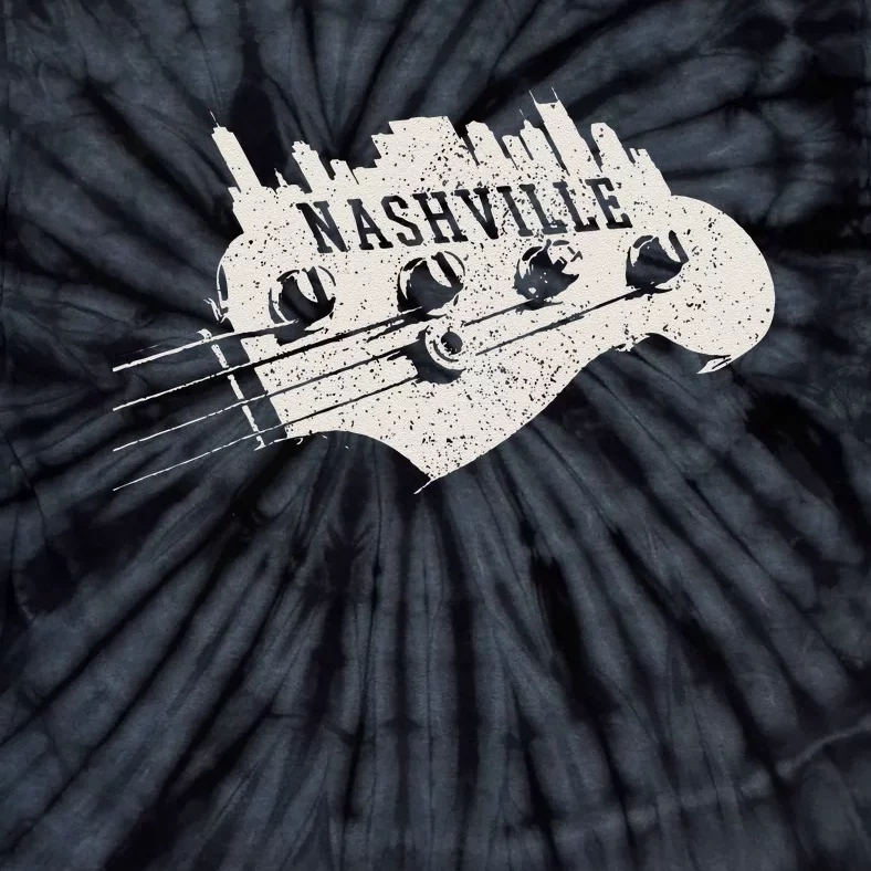 Nashville Skyline Bass Guitar Country Music City souvenir Tie-Dye T-Shirt