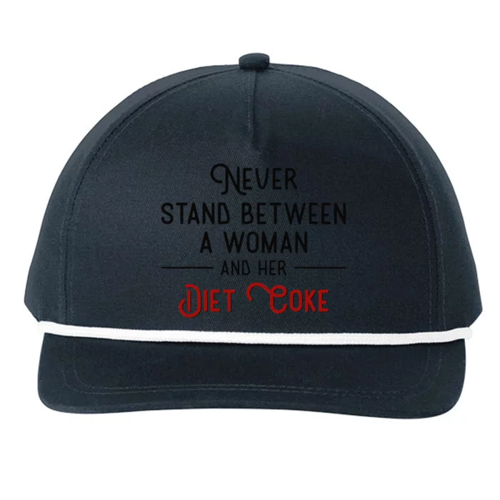 Never Stand Between A Woman And Her Diet Snapback Five-Panel Rope Hat