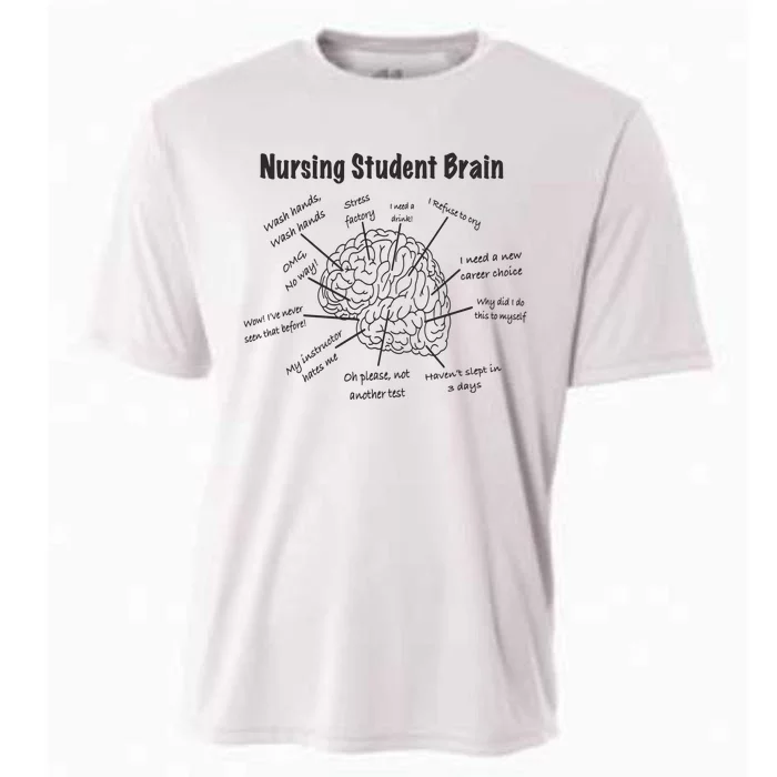 Nursing Student Brain For Work Rn Nurse Life Cooling Performance Crew T-Shirt