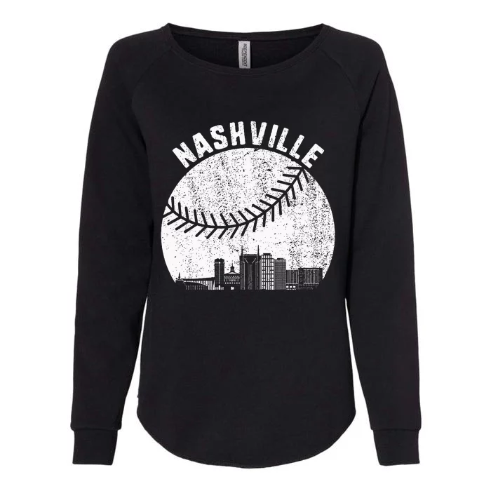 Nashville Skyline Baseball Fan Vintage Nashville Baseball Womens California Wash Sweatshirt