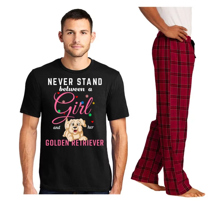 Never Stand Between A Girl And Her Golden Retriver Pajama Set