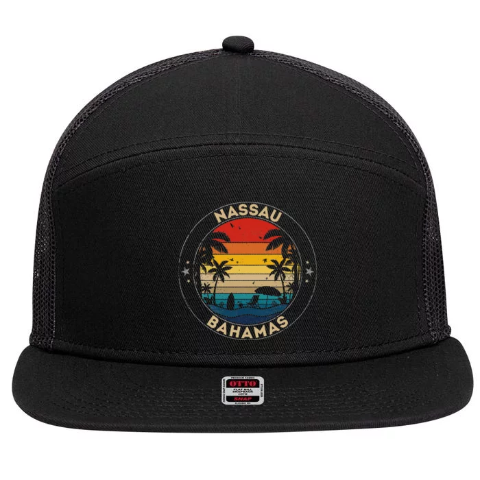 Nassau Souvenir Bahamas Reminder 7 Panel Mesh Trucker Snapback Hat