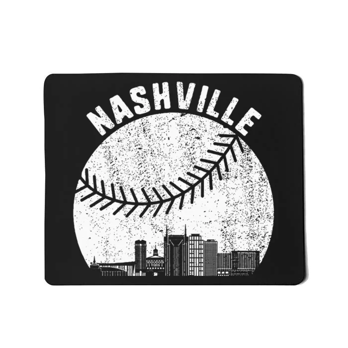 Nashville Skyline Baseball Fan Vintage Nashville Baseball Mousepad