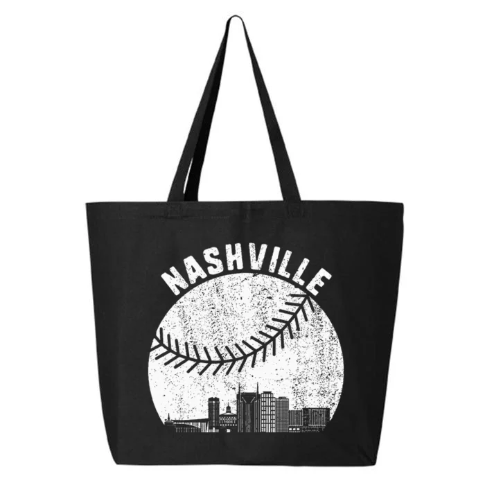 Nashville Skyline Baseball Fan Vintage Nashville Baseball 25L Jumbo Tote