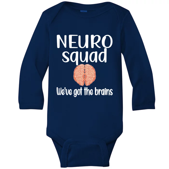 Neuro Squad Brain Neurologist Neurology Crew Tech Nurse Funny Gift Baby Long Sleeve Bodysuit