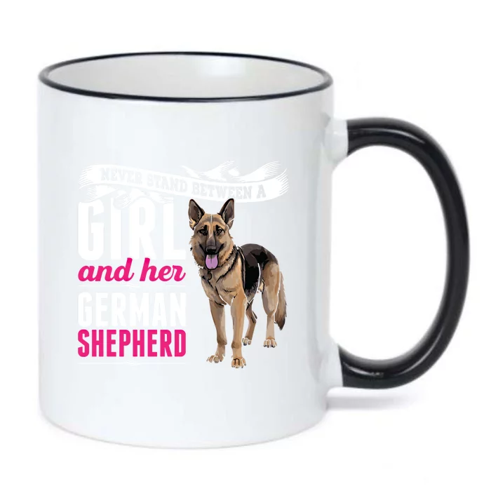 Never Stand Between A And Her Ger Shepherd Dog Gift Black Color Changing Mug