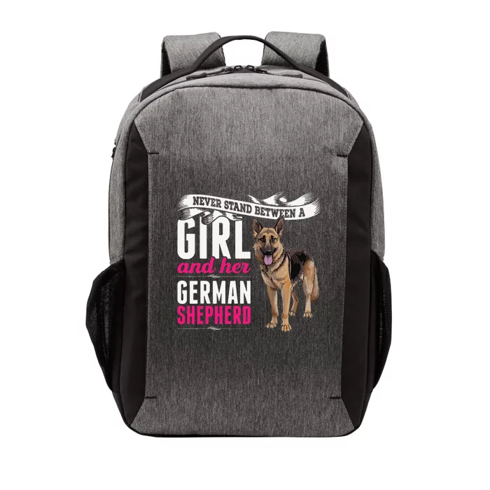 Never Stand Between A And Her German Shepherd Dog Vector Backpack