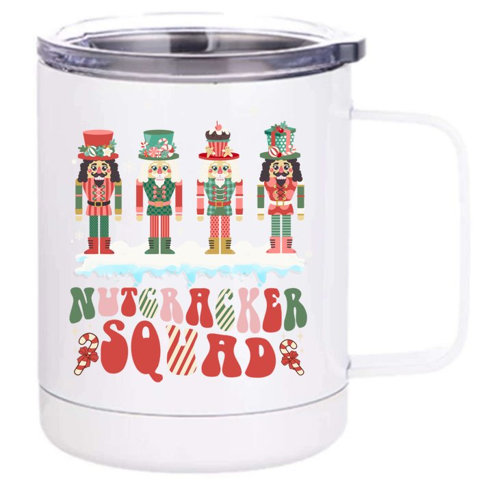 Nutcracker Squad Ballet Dance Matching Family Christmas Funny Gift Front & Back 12oz Stainless Steel Tumbler Cup