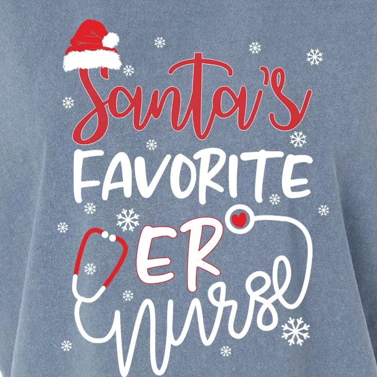 Nurses Santas Christmas Favorite Er Nurse Xmas Stethoscope Cute Gift Garment-Dyed Women's Muscle Tee