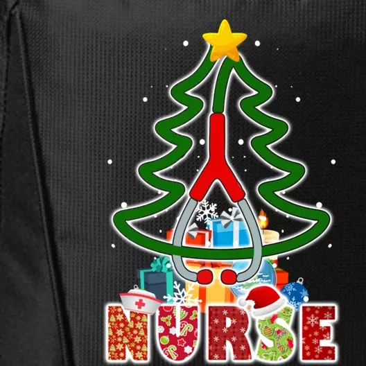 Nurse Stethoscope Christmas Tree Rn Lpn Scrub Nursing Xmas Gift City Backpack