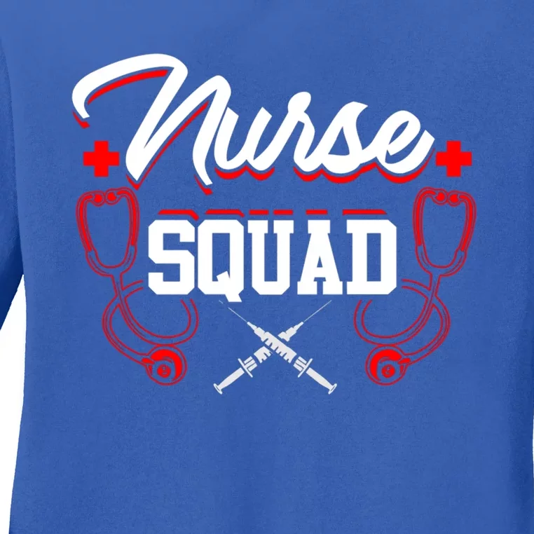 Nurse Squad Cute Gift Stethoscope Nursing Student Rn Lpn Ladies Long Sleeve Shirt