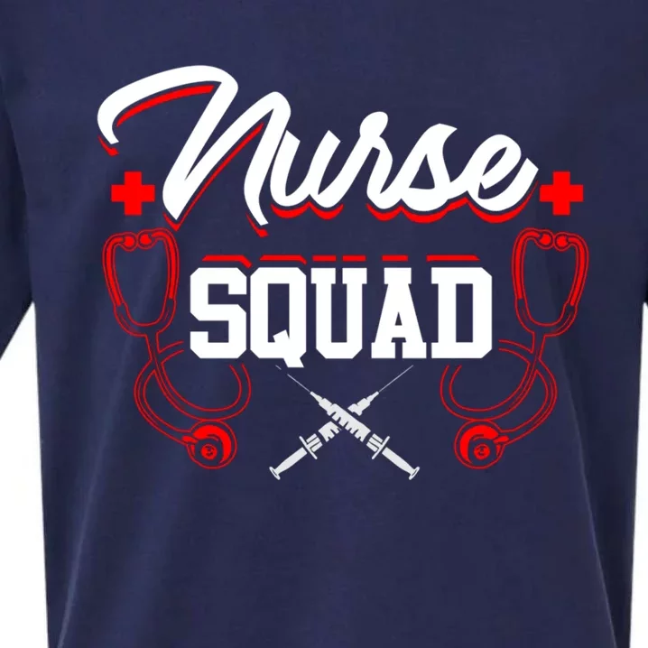 Nurse Squad Cute Gift Stethoscope Nursing Student Rn Lpn Sueded Cloud Jersey T-Shirt