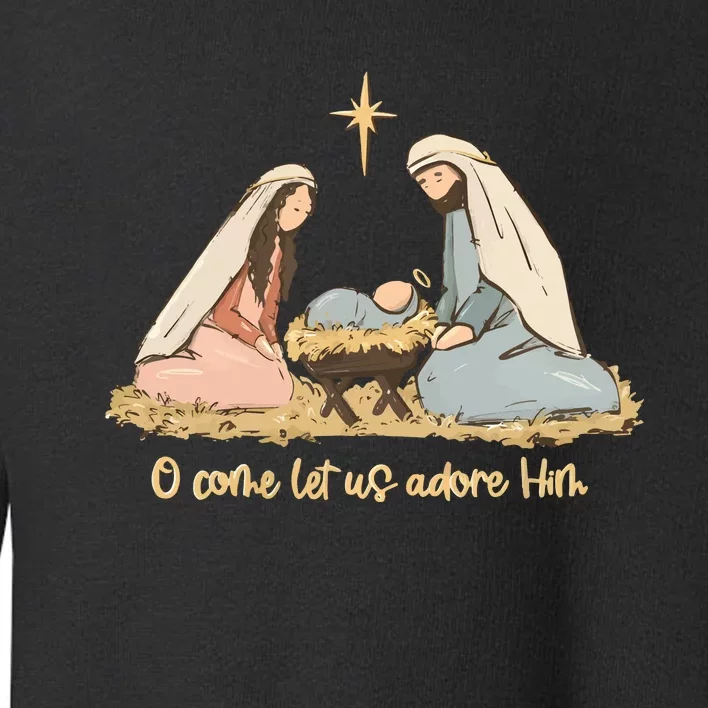 Nativity Scene Christian Christmas Toddler Sweatshirt