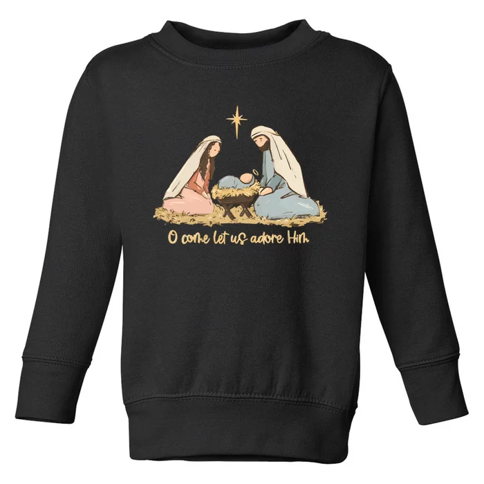 Nativity Scene Christian Christmas Toddler Sweatshirt