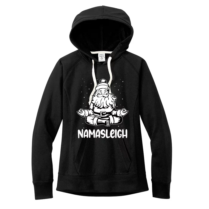 Namasleigh Santa Claus Namaste Yoga Cool Gift Women's Fleece Hoodie