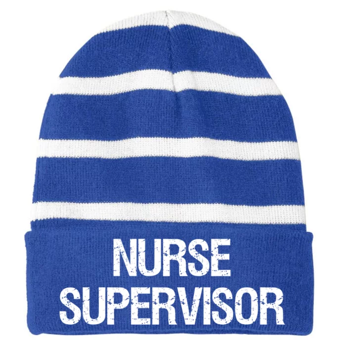 Nurse Supervisor Cool Gift Striped Beanie with Solid Band