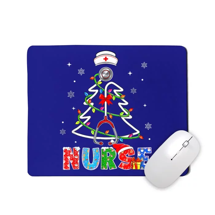 Nurse Stethoscope Christmas Tree Decorations Lights Gift Mousepad