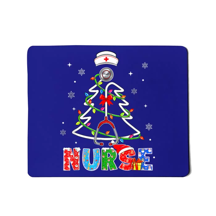 Nurse Stethoscope Christmas Tree Decorations Lights Gift Mousepad