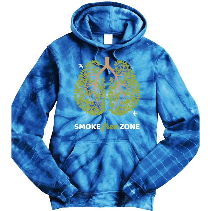 No Smoking Cute Gift Smoke Free Zone For World No Tobacco Day Gift Tie Dye Hoodie