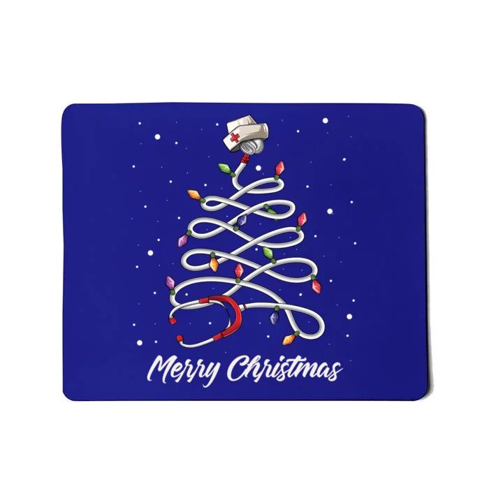 Nurse Stethoscope Christmas Tree Ornat Lights Funny Gift Mousepad